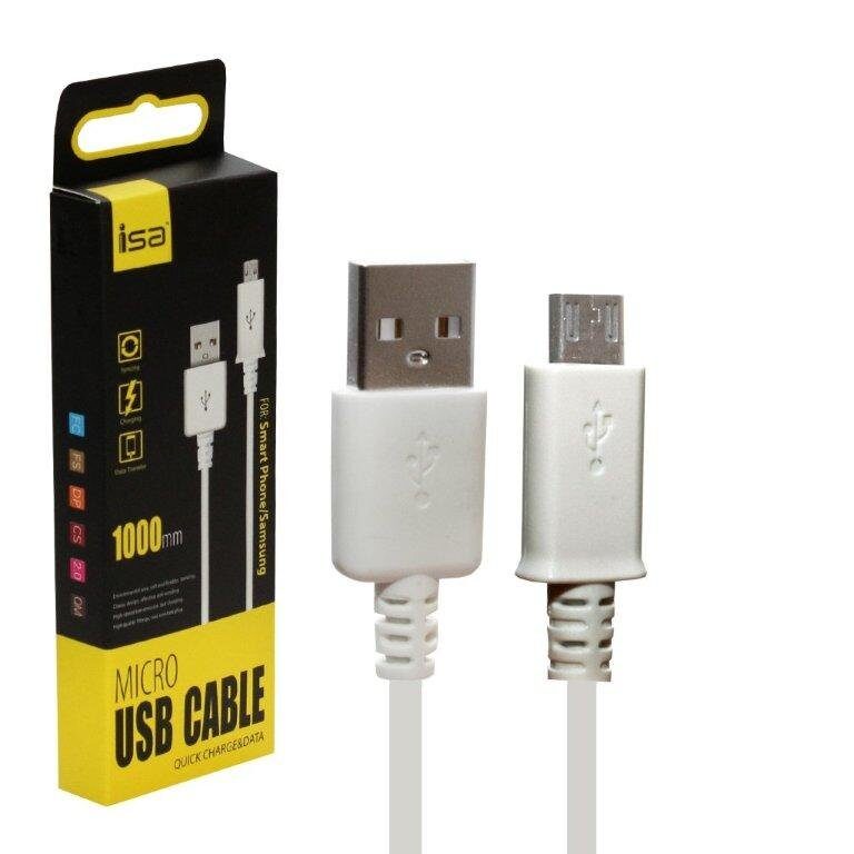 Кабель ISA USB Micro USB 1M, белый