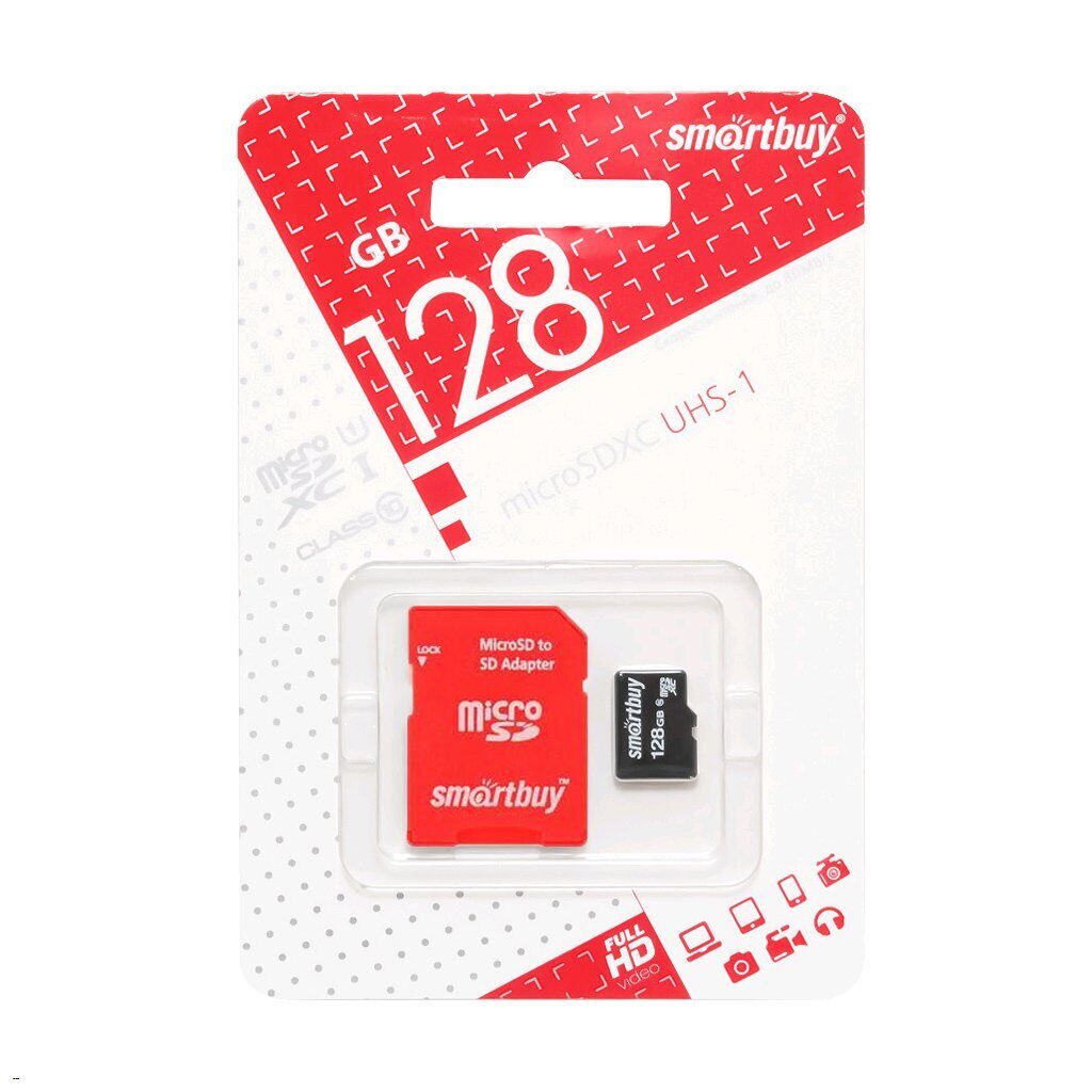 Карта памяти micro sdxc 128gb smartbuy class 10 uhs i